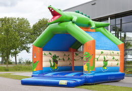 Super château gonflable avec toit sur le thème du crocodile pour les enfants. Achetez des châteaux gonflables en ligne chez JB Gonflables France