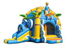 Acheter château gonflable d'intérieur multifun super gonflable avec toboggan à thème plage plage pour enfants. Commandez des châteaux gonflables en ligne chez JB Gonflables France