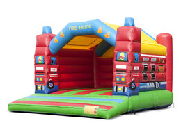 Achetez un grand château gonflable d'intérieur sur le thème des pompiers pour les enfants. Disponible chez JB Gonflables France en ligne