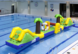 Commandez un parcours d'obstacles Hawaii Run gonflable de 12 mètres de long avec 2 toboggans pour petits et grands. Achetez des parcours d'obstacles gonflables en ligne maintenant chez JB Gonflables France