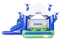 Achetez le Storm - Multifun Windmill châteaux gonflable sur mesure avec toboggan chez JB Gonflables France. Conception gratuite de châteaux gonflables personnalisés dans votre propre identité d'entreprise