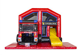 Commandez un château gonflable couvert Captian Jack Multiplay Fire Brigade sur mersure chez JB Gonflables France. Demandez dès maintenant un design gratuit pour des châteaux gonflables personnalisés dans votre propre identité d'entreprise