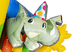 Mini multiplay sur le thème de la fête avec toboggan à acheter pour les enfants. Commandez des mini château gonflables avec toboggan chez JB Gonflables France