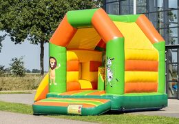 Château gonflable midi multifun avec toit pour enfant à vendre sur le thème de la jungle. Achetez des châteaux gonflables  en ligne chez JB Gonflables France