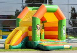 Château gonflable multifun sur le thème de la jungle midi avec un toit en vente chez JB Gonflables France en ligne
