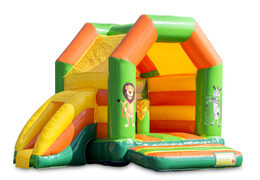 Château gonflable midi multifun pour enfants à vendre sur le thème de la jungle. Disponible en ligne chez JB Gonflables France