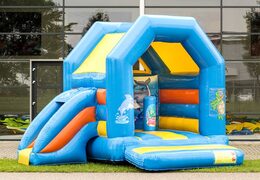 Château gonflable midi multifun avec toit pour enfant à vendre sur le thème du monde marin. Achetez des châteaux gonflables en ligne chez JB Gonflables France
