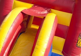 Commandez un château gonflable midi multifun bleu avec toit pour enfants sur le thème du cirque. Achetez des châteaux gonflables en ligne chez JB Gonflables France