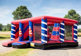 Achetez un château gonflable XXL multi-jeux d'intérieur pour les pompiers d'une hauteur limitée à 2,74 mètres et avec un toboggan pour les enfants. Commandez des super châteaux gonflables en ligne chez JB Gonflables France