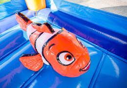chateau gonflable maxifun super avec toboggan thème monde marin poisson clown à vendre
