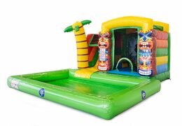 Achetez un château gonflable hawaïen mini splash bounce multifonctionnel chez JB Gonflables France. Commandez des châteaux gonflables en ligne chez JB Gonflables France