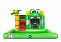 Commandez le château gonflable mini splash crocodile chez JB Gonflables France. Achetez des châteaux gonflables en ligne chez JB Gonflables France