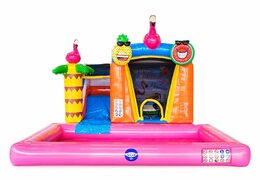 Achetez un petit château gonflable flamigo splash bounce avec ou sans baignoire chez JB Gonflables France. Commandez des châteaux gonflables en ligne chez JB Gonflables France