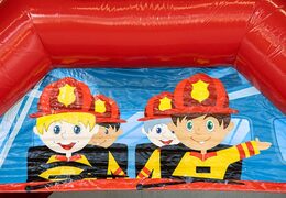 Groot overdekt springkussen bestellen in thema brandweer voor kinderen