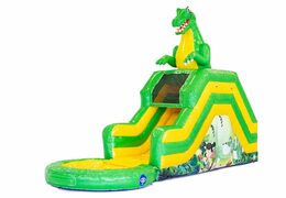 Achetez un château gonflable avec toboggan aquatique pour votre jardin sur le thème des dinosaures pour les enfants. Commandez des châteaux gonflables en ligne chez JB Gonflables France