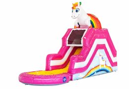 Achetez un château gonflable multijoueur avec toboggan aquatique couvert sur le thème de la licorne pour enfants chez JB Gonflables France. Achetez des châteaux gonflables en ligne chez JB Gonflables France