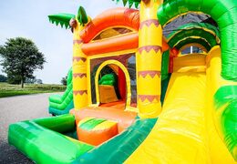 Mini château gonflable multijoueur sur le thème de la jungle pour les enfants. Commandez des petit château gonflable avec toboggan en ligne chez JB Gonflables France