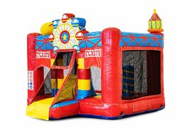 Mini château gonflable sur le thème du cirque avec toboggan à acheter pour les enfants. Commandez des petit château gonflable avec toboggan chez JB Gonflables France