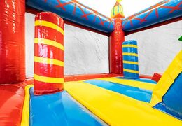 Mini château gonflable à thème cirque avec toboggan à acheter pour les enfants. Achetez des mini multiplay chez JB Gonflables France