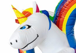 Mini château gonflable sur le thème de la licorne avec toboggan à acheter pour les enfants. Commandez des mini multiplay en ligne chez JB Gonflables France