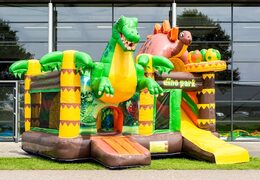 Commandez un châteaux gonflables multiplay sur le thème dinoworld avec toboggan pour enfants. Achetez des toboggan châteaux gonflables en ligne chez JB Gonflables France