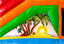 Châteaux gonflables multiplay à thème hawaii avec un toboggan pour enfants. Achetez des toboggan châteaux gonflables en ligne chez JB Gonflables France