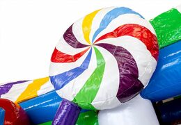 Achetez un mini château gonflable multijoueur sur le thème des bonbons pour les enfants. Commandez des mini multiplay en ligne chez JB Gonflables France