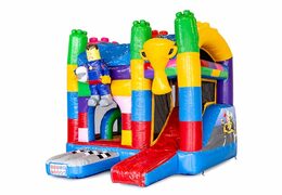 Achetez un petit château gonflable multi-jeux d'intérieur dans le thème Superblocs Lego avec toboggan pour enfants. Commandez des mini multiplay en ligne chez JB Gonflables France