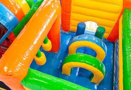 Achetez un châteaux gonflables multiplay sur le thème de la fête gonflable de taille moyenne avec toboggan pour les enfants. Commandez des toboggan châteaux gonflables en ligne chez JB Gonflables France