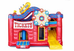 Achetez un châteaux gonflables multiplay de taille moyenne sur le thème des montagnes russes avec toboggan pour enfants. Commandez des toboggan châteaux gonflables en ligne chez JB Gonflables France