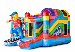 Achetez un châteaux gonflables multiplay d'intérieur dans le thème superblocs lego avec toboggan pour enfants. Commandez des toboggan châteaux gonflables en ligne chez JB Gonflables France