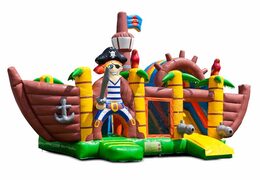 Achetez un châteaux gonflables multiplay d'intérieur avec toboggan sur le thème du bateau pirate pour les enfants. Commandez des toboggan châteaux gonflables en ligne chez JB Gonflables France