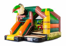 Achetez un combo château gonflable avec toboggan d'intérieur un sur le thème du crocodile pour les enfants. Commandez des châteaux gonflables avec toboggan en ligne chez JB Gonflables France