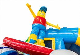 Achetez un château gonflable toboggan combo superblocks videur pour enfants. Château gonflable avec toboggan à vendre chez JB Gonflables France