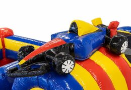 Châteaux gonflables multiplay dans le thème de la formule 1 avec toboggan, objets amusants sur la surface de saut et objets 3D saisissants pour les enfants. Achetez des toboggan châteaux gonflables en ligne chez JB Gonflables France