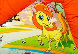 Châteaux gonflables multiplay avec toboggan sur le thème de la licorne pour les enfants. Achetez des toboggan châteaux gonflables en ligne chez JB Gonflables France