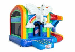 Commandez un châteaux gonflables multiplay d'intérieur avec toboggan sur le thème de la licorne pour les enfants. Achetez des toboggan châteaux gonflables en ligne chez JB Gonflables France