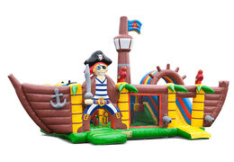 Achetez un château gonflable géant multijeux d'intérieur avec toboggan dans le thème pirate XXL pour les enfants. Commandez des super châteaux gonflables en ligne chez JB Gonflables France