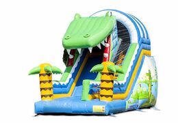 Commandez en ligne un toboggan gonflable sur le thème du crocodile pour vos enfants. Achetez des toboggans gonflables maintenant en ligne chez JB Gonflables France