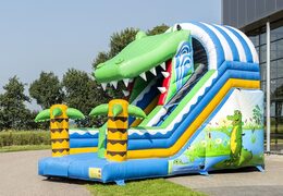 Toboggan gonflable spectaculaire sur le thème du crocodile aux couleurs gaies pour les enfants. Achetez des toboggans gonflables maintenant en ligne chez JB Gonflables France