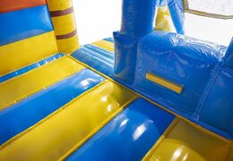 commandez un transat gonflable sur le thème des caraïbes avec toboggan avec planche de surf pour enfants