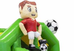 Commandez le videur gonflable sur le thème du football Slide Combo en vert pour les enfants