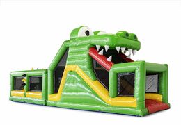 Parcours d'obstacles modulable gonflable sur le thème du crocodile avec objets 3D assortis pour les enfants. Achetez des parcours d'obstacles gonflables en ligne maintenant chez JB Gonflables France