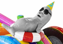 Acheter Coussin d'air gonflable avec toboggan avec animaux fêtards pour enfants