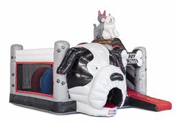 Commander château gonflable gonflable avec toboggan thème animalier avec grand chien pour enfant