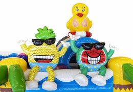 Acheter coussin d'air gonflable avec toboggan sur le thème de la fête d'été pour les enfants