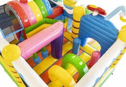 Coussin d'air gonflable de thème de partie d'été avec la glissière à vendre pour des enfants