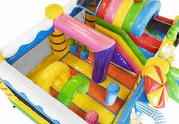 Commandez un coussin d'air gonflable avec toboggan sur le thème de la fête d'été pour les enfants