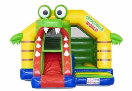 Acheter transat gonflable thème crocodile avec toboggan pour enfant