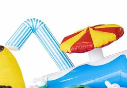 Opblaasbaar luchtkussen met glijbaan in summer party thema te koop voor kinderen